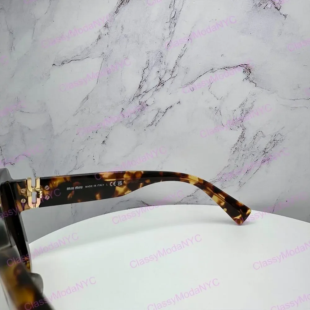 New MIU MIU Sunglasses Brown Square Gold Full Rim 56mm MIU MIU